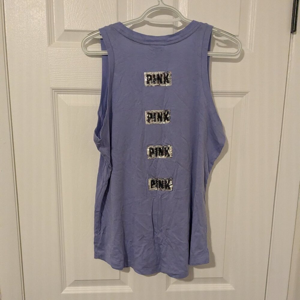 PINK Victoria's Secret sequin muscle/bro tank top size medium...NWT - Picture 3 of 7